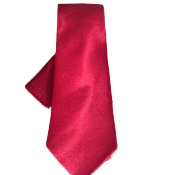 Tal's Men's Solid Red Tie & Hanky Set 100% Polyester 3.5" Wide - Picture 1 of 3
